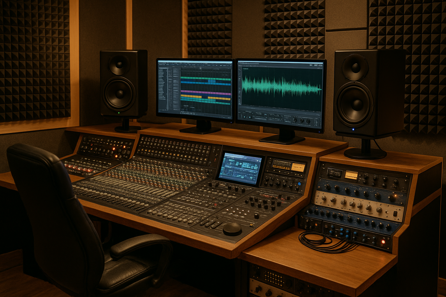recording studio for mixing and mastering, hardware for audio