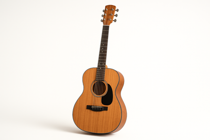 Acoustic guitar on white background
