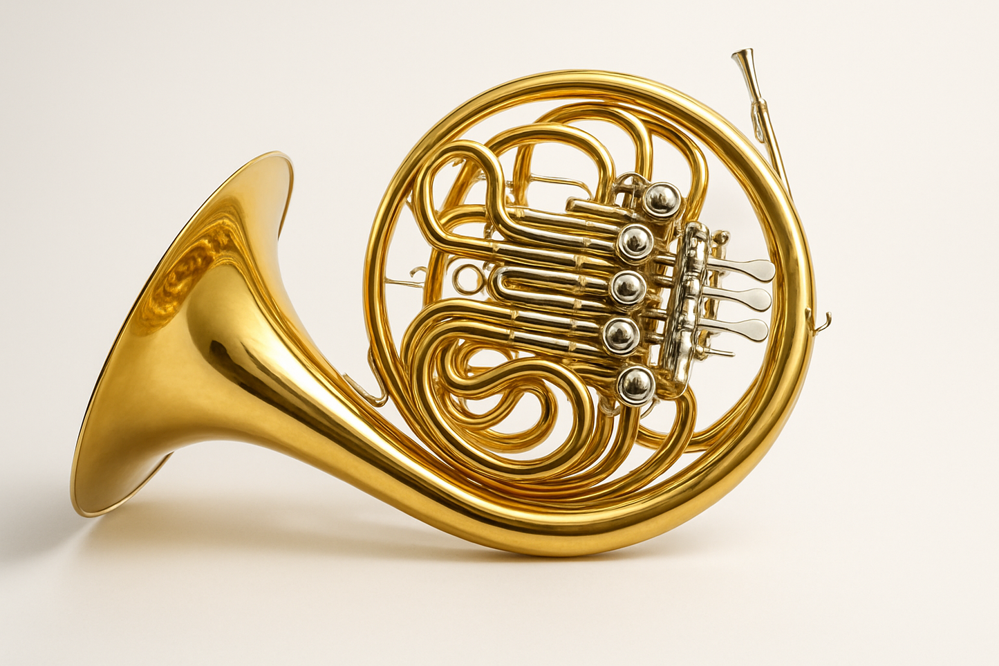 French horn on a white background