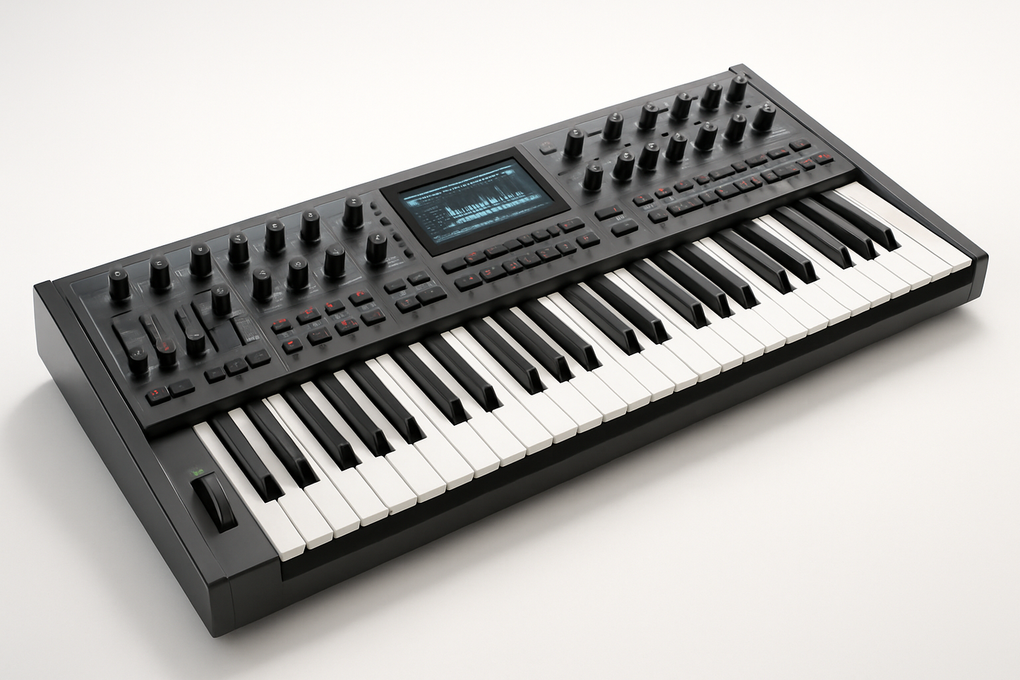 modern synthetizer on white background
