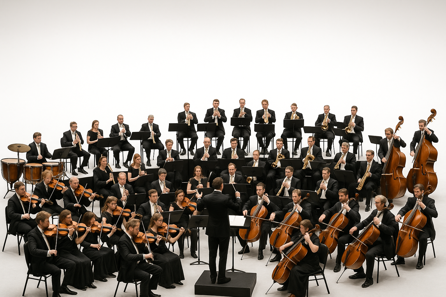 Orchestra symphonic with white background