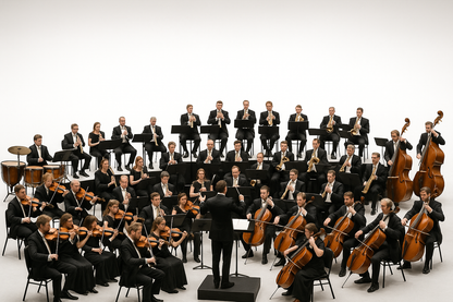 Orchestra symphonic with white background