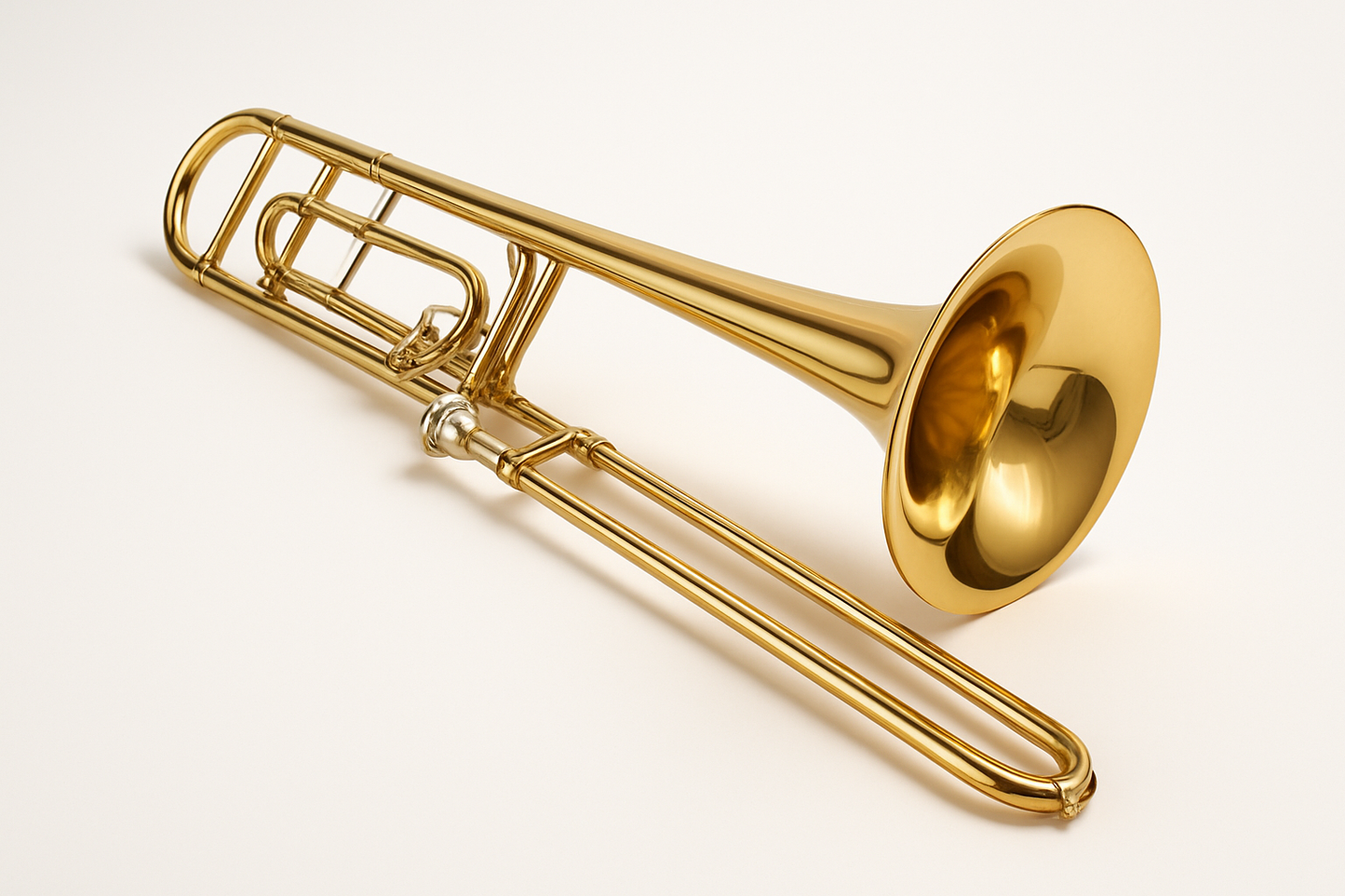 Trombone on a white background